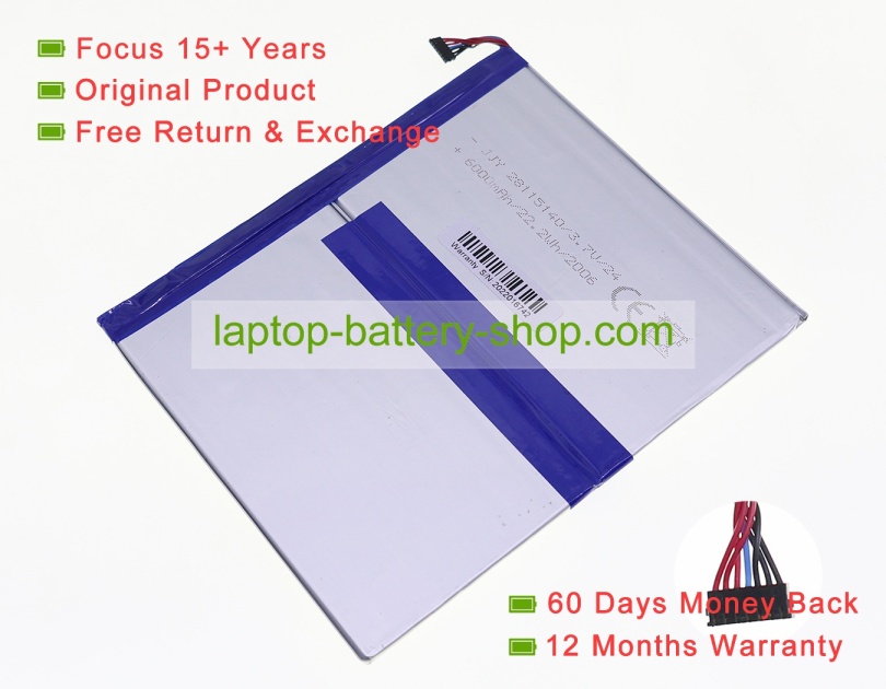 Rtdpart JJY28115140, 28115140 3.7V 6000mAh original batteries - Click Image to Close