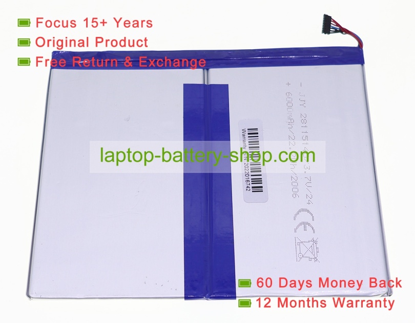 Rtdpart JJY28115140, 28115140 3.7V 6000mAh original batteries - Click Image to Close