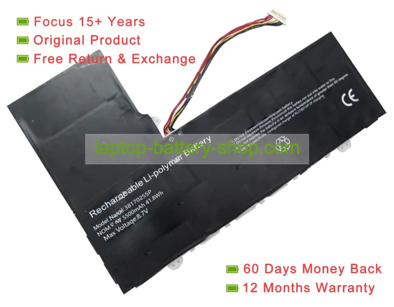 Rtdpart 38170255P, 38170255 7.6V 5500mAh original batteries - Click Image to Close