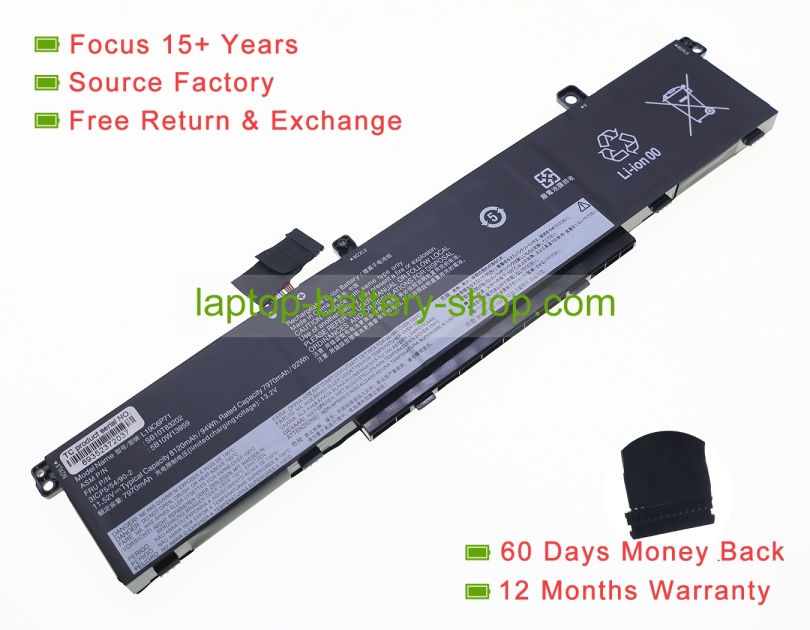 Lenovo 5B10W13958, 5B10W13959 11.55V 7968mAh replacement batteries - Click Image to Close