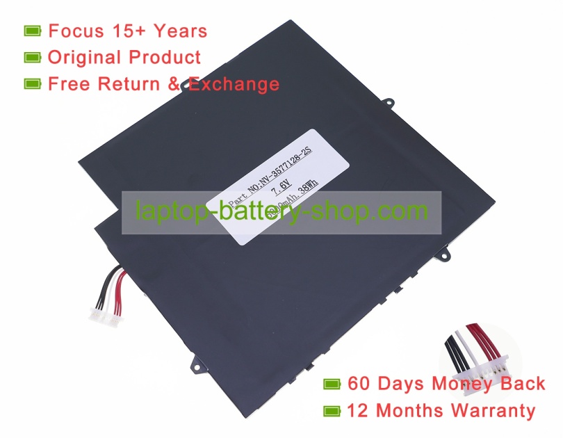 Geo NV-3577128-2S, 38143159C 7.6V 5000mAh original batteries - Click Image to Close