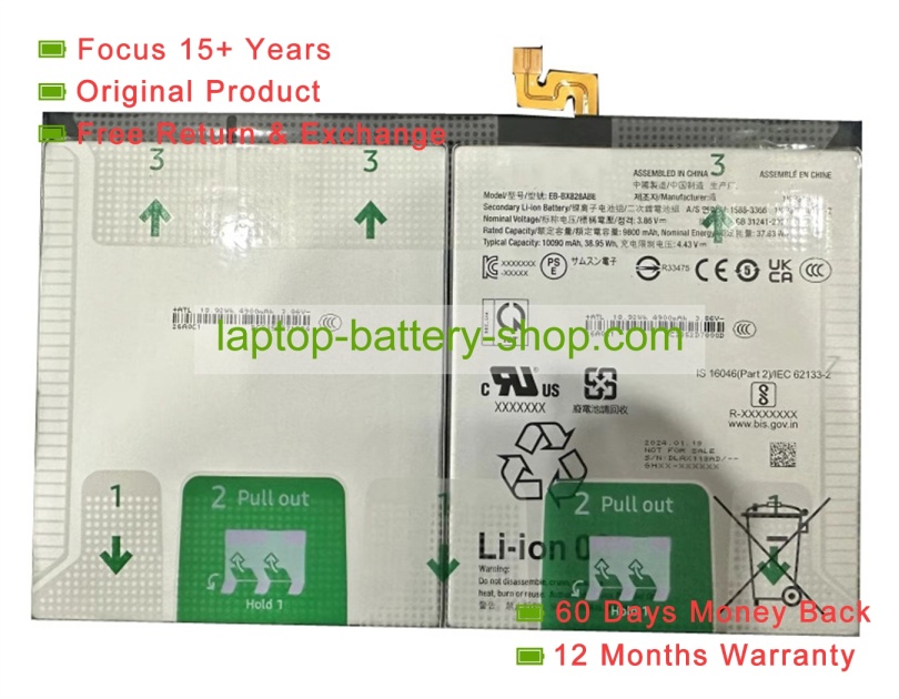 Samsung EB-BX828ABY, SM-X828 3.85V 9800mAh original batteries - Click Image to Close