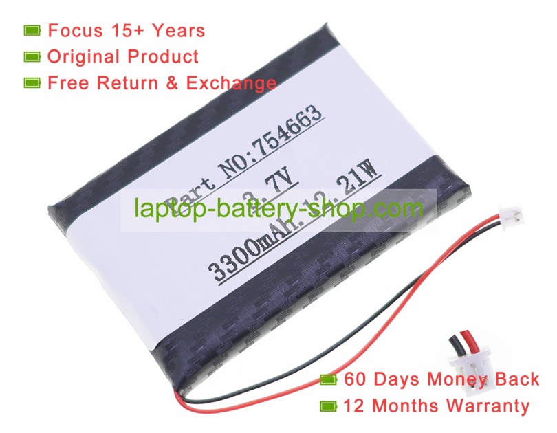 Other 754663 3.7V 3300mAh original batteries - Click Image to Close