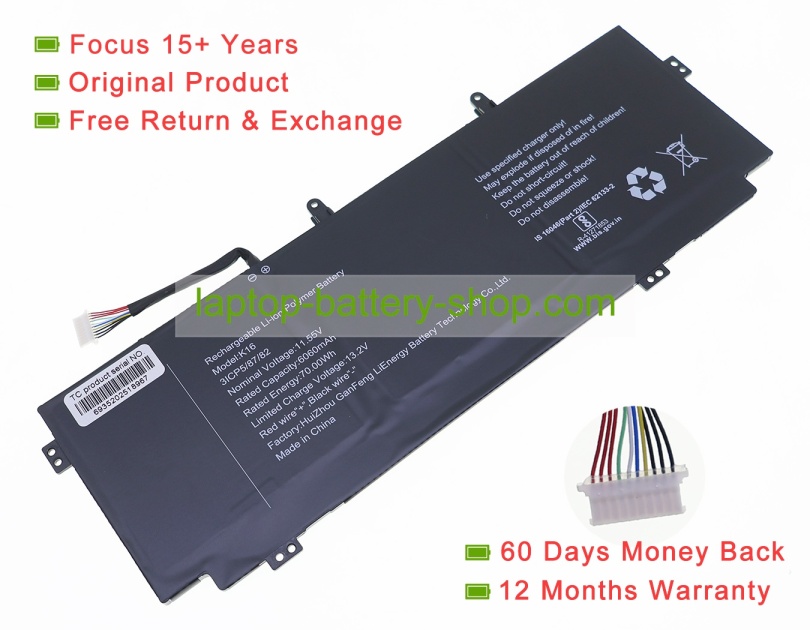 Other K16 11.55V 6060mAh original batteries - Click Image to Close