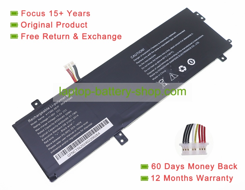 Rtdpart 417282-3S1P 11.55V 4330mAh original batteries - Click Image to Close