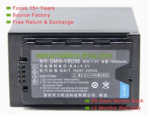 Panasonic VW-VBD98 7.2V 10400mAh replacement batteries