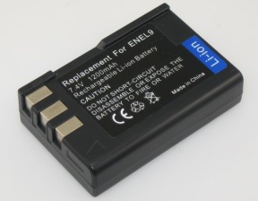 Nikon EN-EL9E, EN-EL9A 7.4V 1200mAh replacement batteries