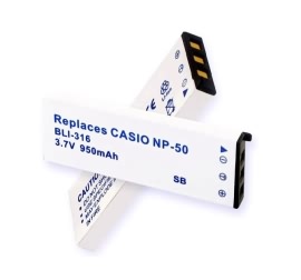 Casio NP-50, NP-50DBA 3.7V 1000mAh replacement batteries