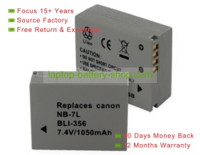 Canon NB-7L 7.4V 1050mAh replacement batteries