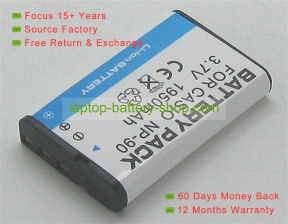 Casio NP-90 3.7V 1950mAh replacement batteries