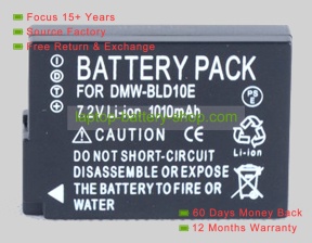 Panasonic DMW-BLD10, DMW-BLD10GK 7.2V 1010mAh replacement batteries