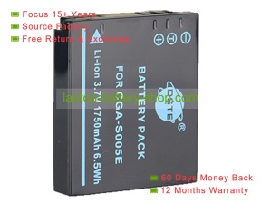 Panasonic CGA-S005, CGA-S005E 3.7V 1750mAh replacement batteries