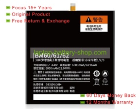 Xiaomi bm60/61/62 4.4V 6000mAh original batteries