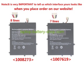 Other HW-3487265, 30132163P 8.7V 4800mAh original batteries